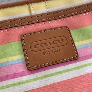 Coach Wristlet Beach Stripe Graffiti Print